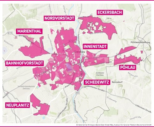 Zwickau: 65 Prozent der Haushalte bekommen Glasfaser von der Telekom