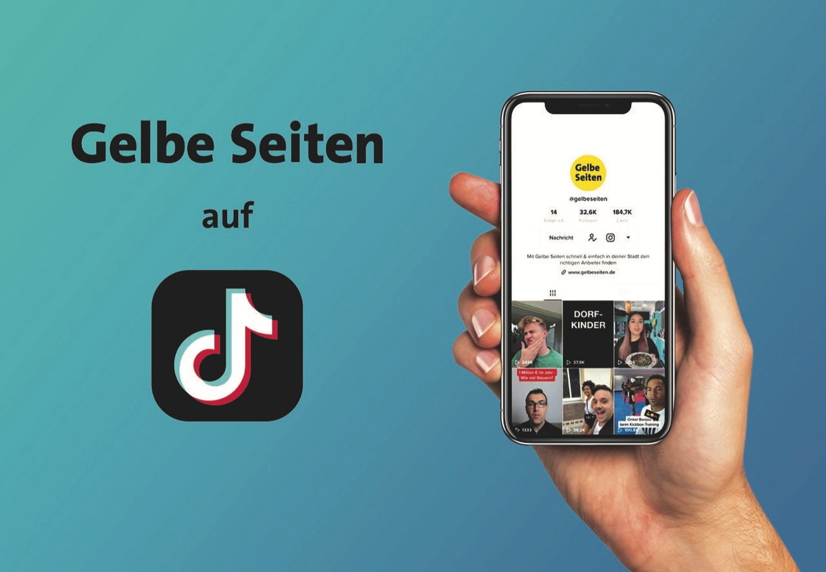 Gelbe Seiten fährt erfolgreiche Testkampagnen auf TikTok / Mit über 5,2 Millionen Videoaufrufen und knapp 32.000 Followern hat Deutschlands größtes Branchenverzeichnis die Gen Z für sich gewonnen