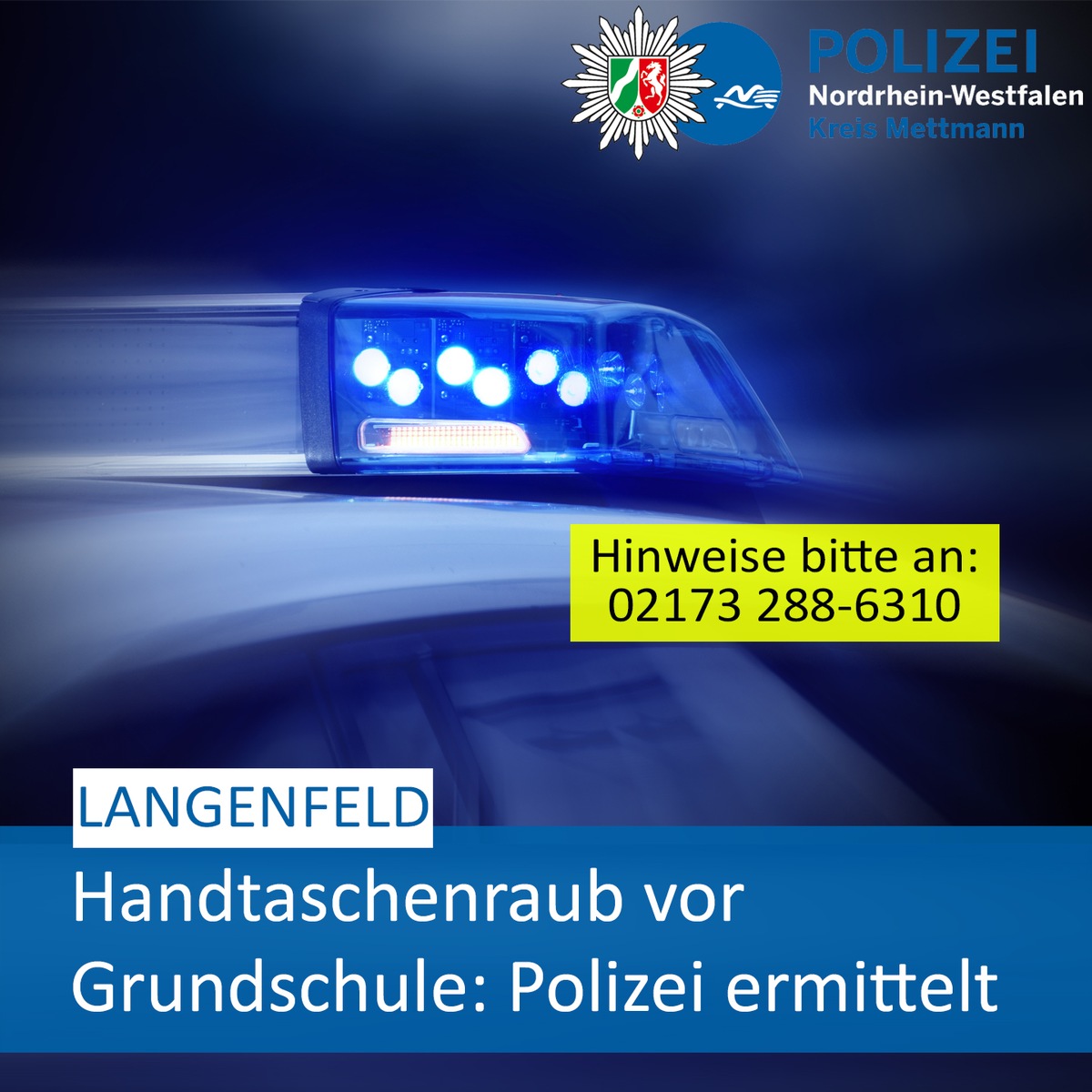 POL-ME: Handtaschenraub: Polizei ermittelt und bittet um Hinweise - Langenfeld - 2502047