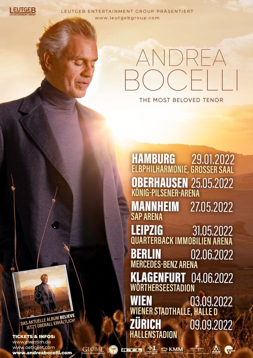 Konzertverschiebung Andrea Bocelli