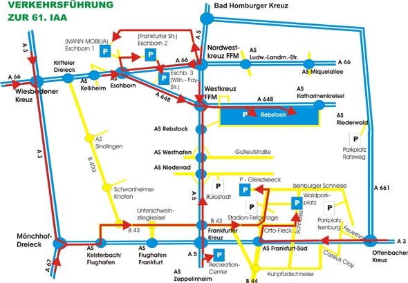 POL-F: 050909- 0869	Polizeiliche Informationen zur 61. Internationalen Automobilausstellung (IAA) in Frankfurt am Main - Plan für Verkehrsführung und Parkplatzbelegung beachten