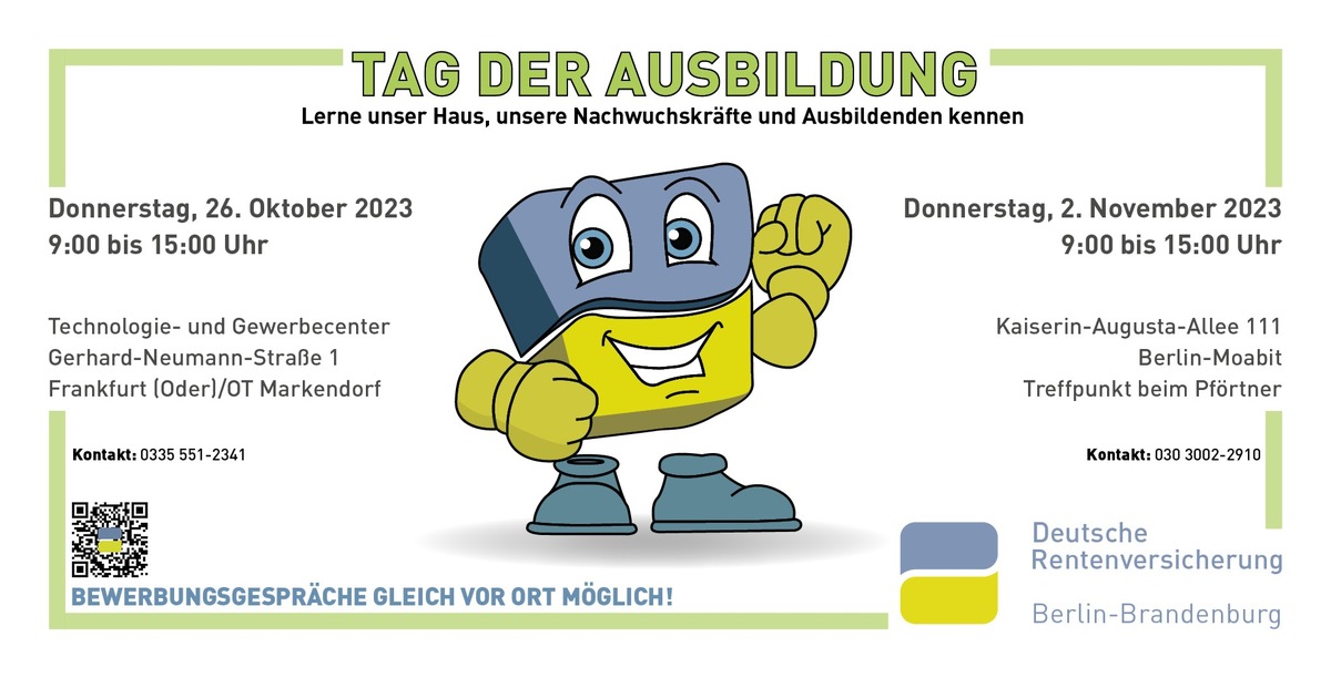 Jung zur Rente? Deutsche Rentenversicherung Berlin-Brandenburg lädt Interessierte ein