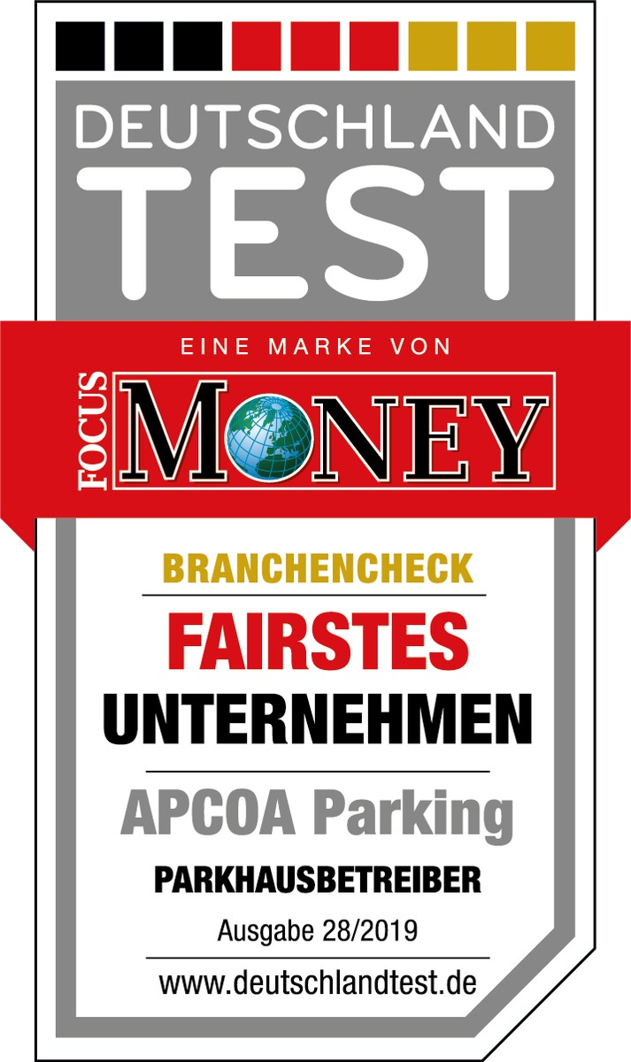 DEUTSCHLAND TEST: APCOA erhält Auszeichnung als fairstes Unternehmen 2019