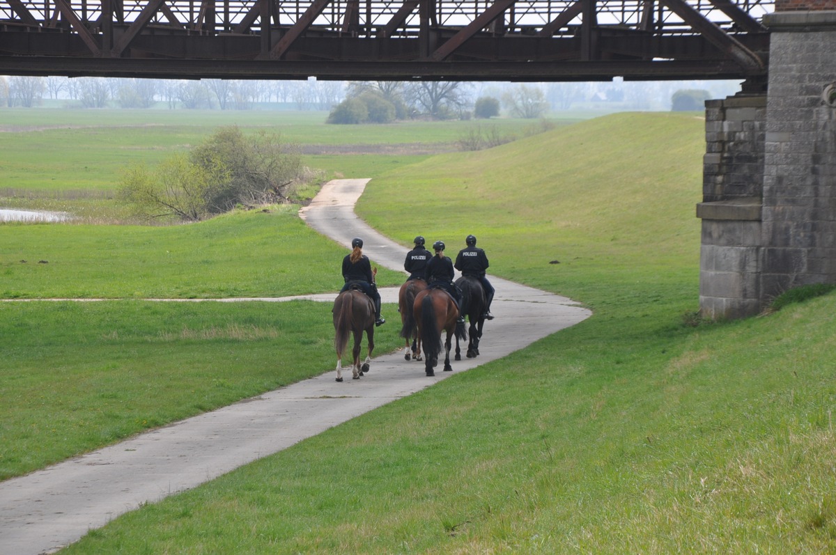 POL-LG: ++ seit einem Jahrzehnt &quot;hoch zu Ross und bürgernah&quot; in den Sommermonaten präsent -&gt; Polizeireiter im Biosphärenreservat &quot;Niedersächsische Elbtalaue&quot; ++