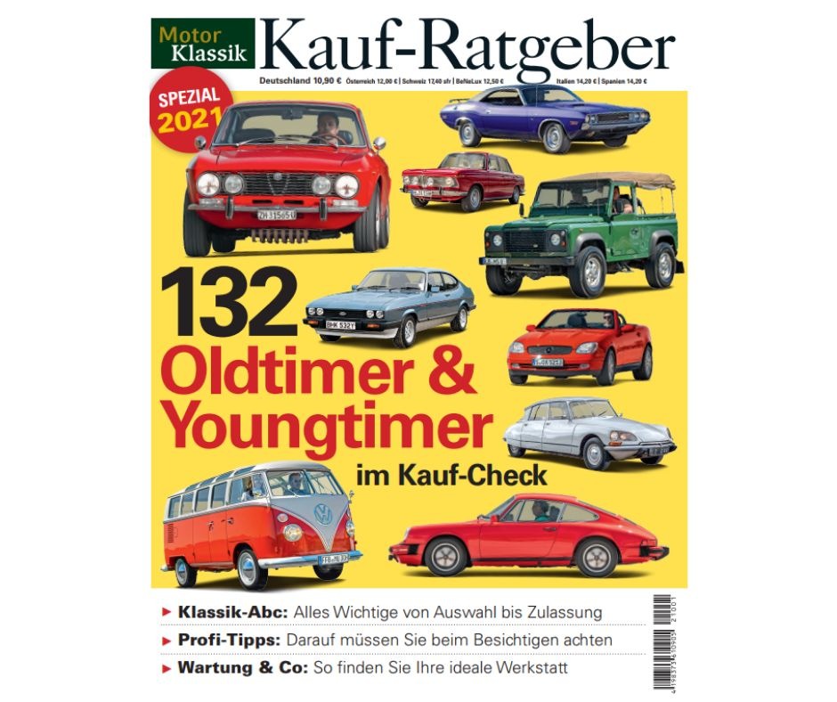 Rekord bei MOTOR KLASSIK: Neuer Kauf-Ratgeber mit erstmals 132 Oldtimern und Youngtimern im Kauf-Check