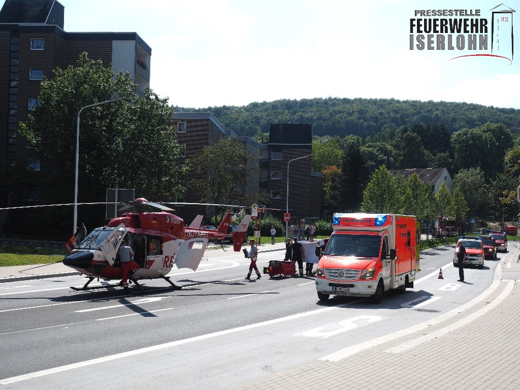 FW-MK: Rettungshubschraubereinsatz nach Leitersturz