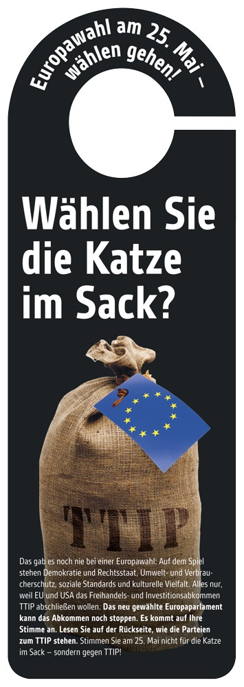 Über 20.000 Campact-Aktive machen Europawahl zur Volksabstimmung über TTIP-Freihandelsabkommen (FOTO)