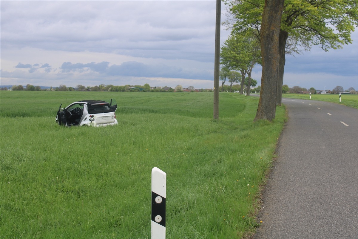 POL-DN: Im Feld überschlagen