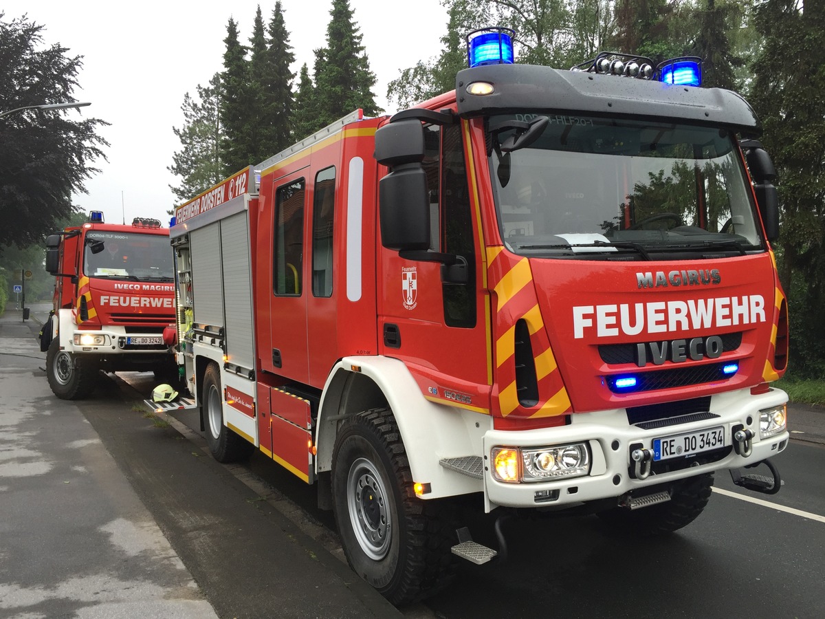 FW-Dorsten: Lokal heftiges Gewitter sorgte für überflutete Keller im Stadtteil Rhade