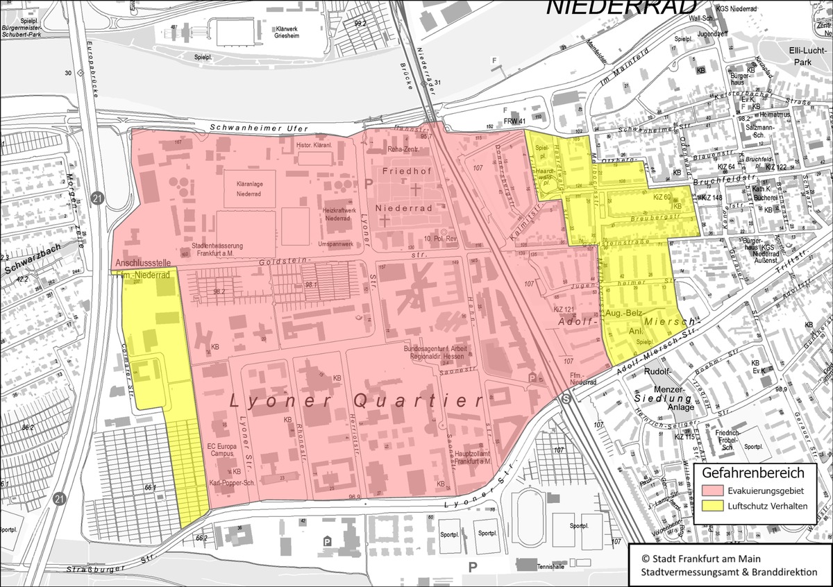 FW-F: Weltkriegsbombe In Niederrad: Entschärfung Am 21.02.2021 ...