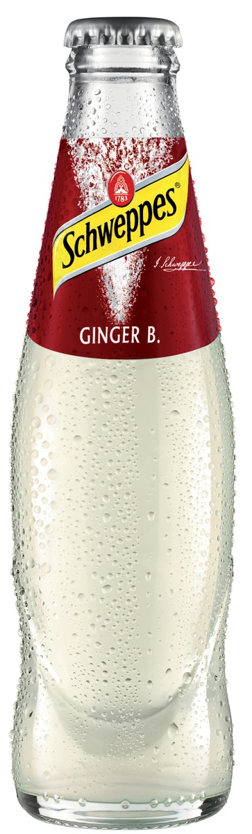 Jetzt neu auf dem Markt: SCHWEPPES GINGER B. / Das alkoholfreie Erfrischungsgetränk mit dem unverwechselbar scharfen Geschmack des Ingwers (mit Bild)