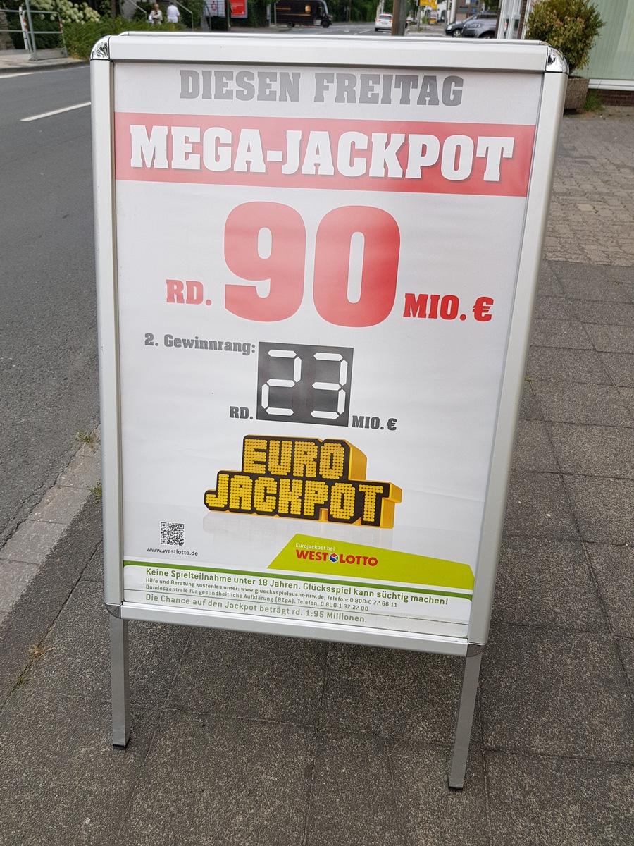 Zwei Deutsche teilen sich den Mega-Jackpot / Jeweils 45 Millionen Euro nach Hessen und Sachsen-Anhalt