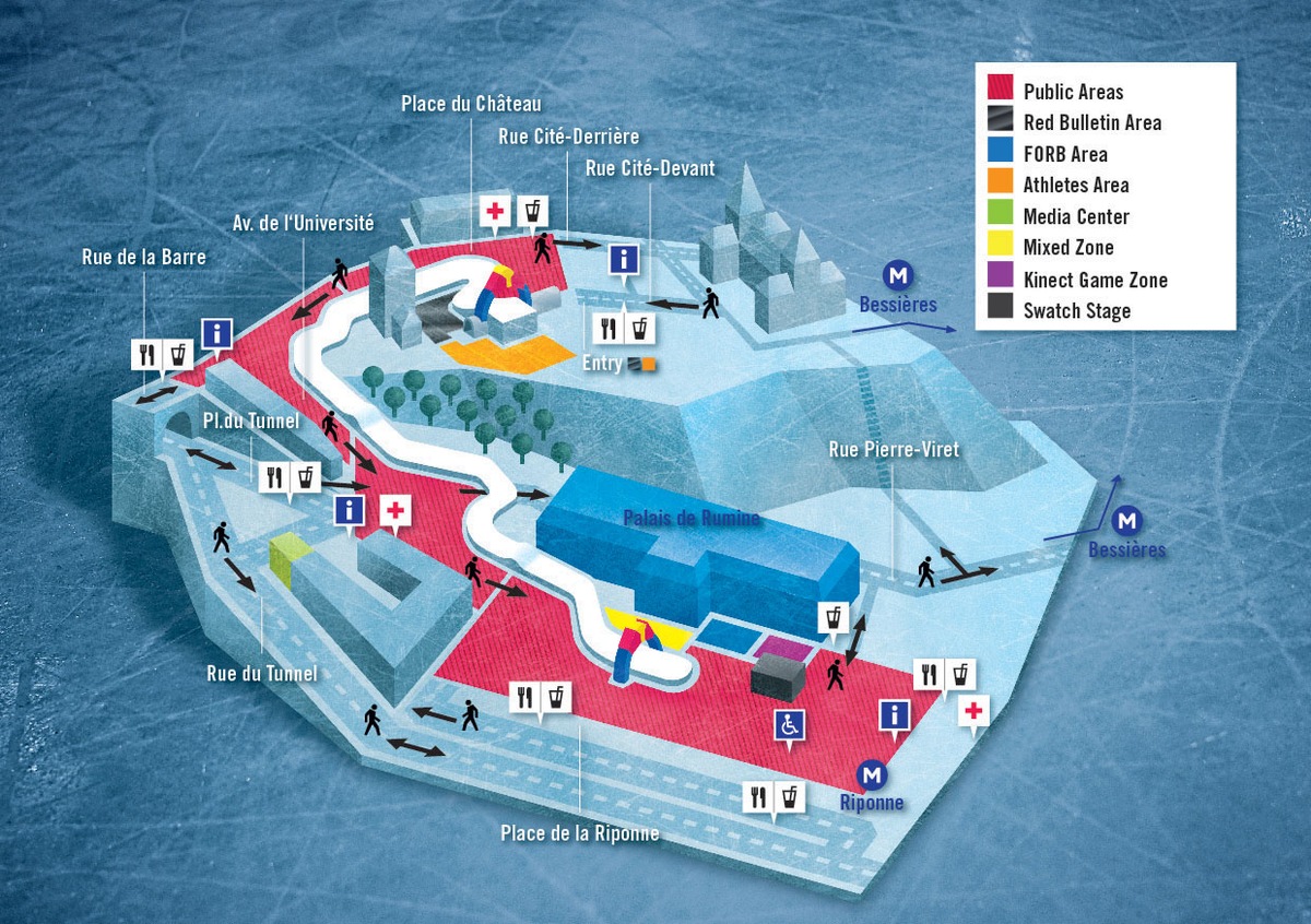 Information aux rédactions locales: Red Bull Crashed Ice Lausanne, Place de la Riponne, 1er et 2 mars 2013 (IMAGE)