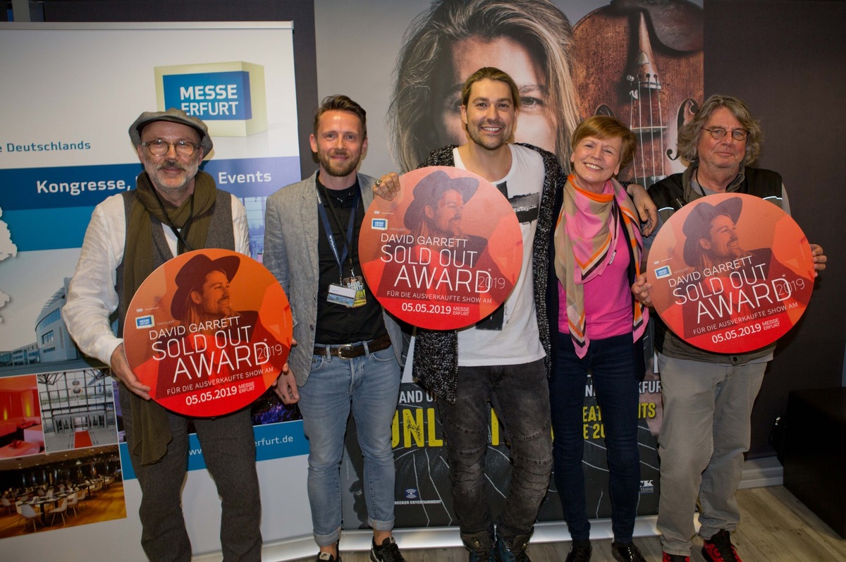 Geigenstar David Garrett erhielt SOLD OUT AWARD der Messe Erfurt