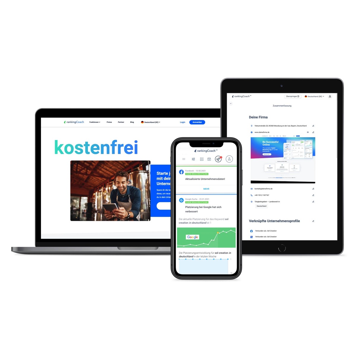 rankingCoach stellt erste kostenlose Online Marketing App für KMUs vor