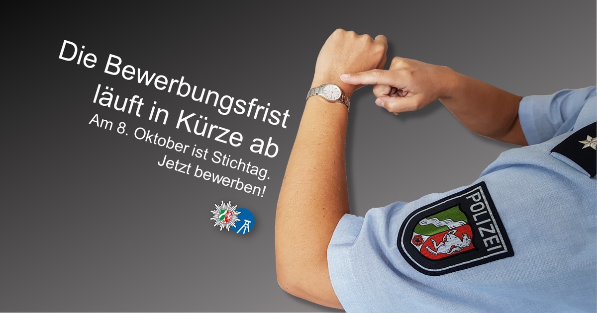 POL-BO: Jetzt schnell bei der Polizei bewerben: Stichtag für 2021 ist der 8. Oktober