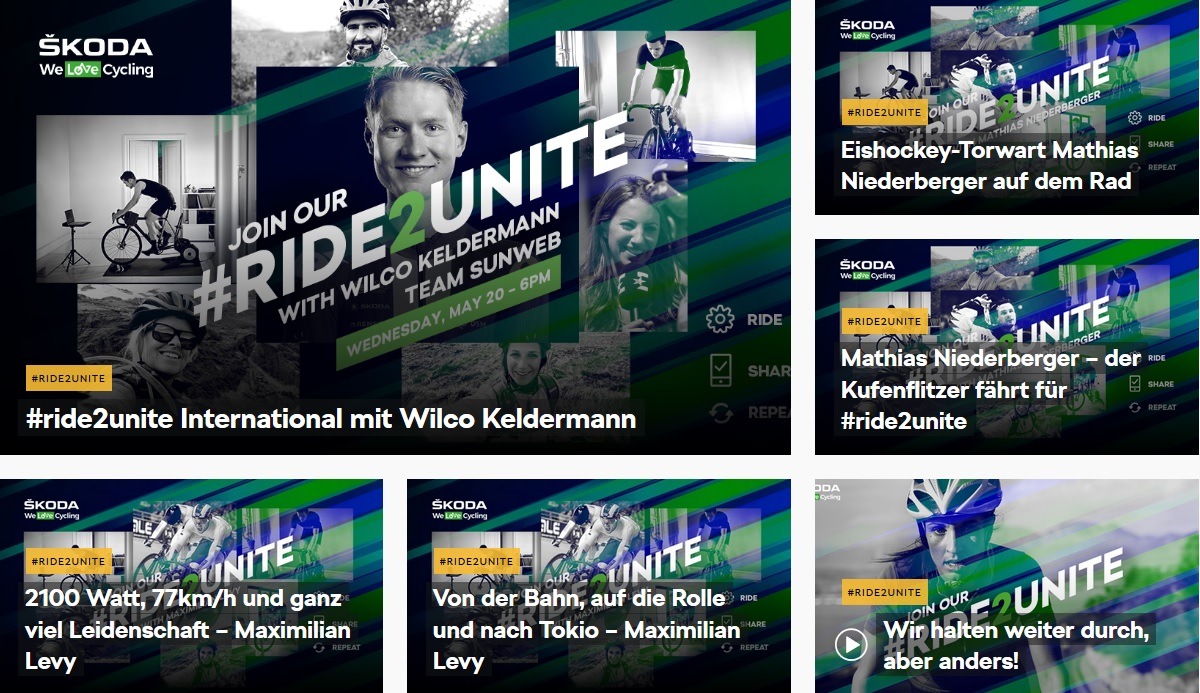 Ride2Unite: SKODA ermöglicht per Livestream Austausch mit Radsport-Profis und motiviert Fans zum Sportmachen