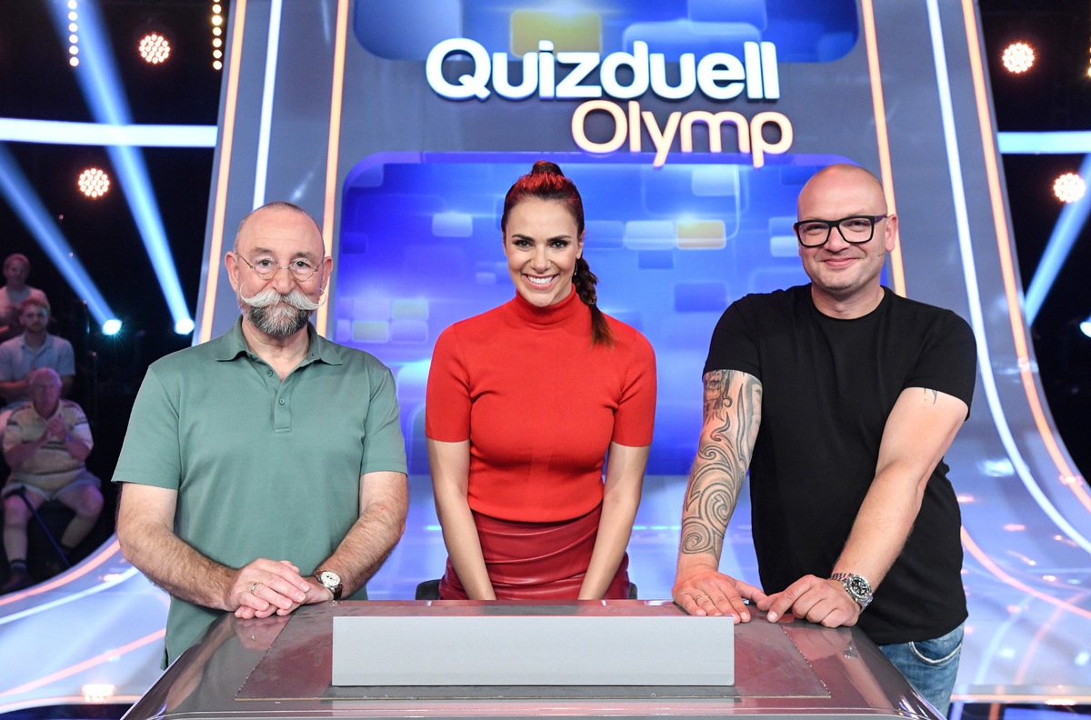 &quot;Bares für Rares&quot;-Team gegen den &quot;Quizduell-Olymp&quot;: Horst Lichter und Sven Deutschmanek bei Esther Sedlaczek / &quot;Quizduell-Olymp&quot; am Freitag, 4. August, 18:50 Uhr im Ersten