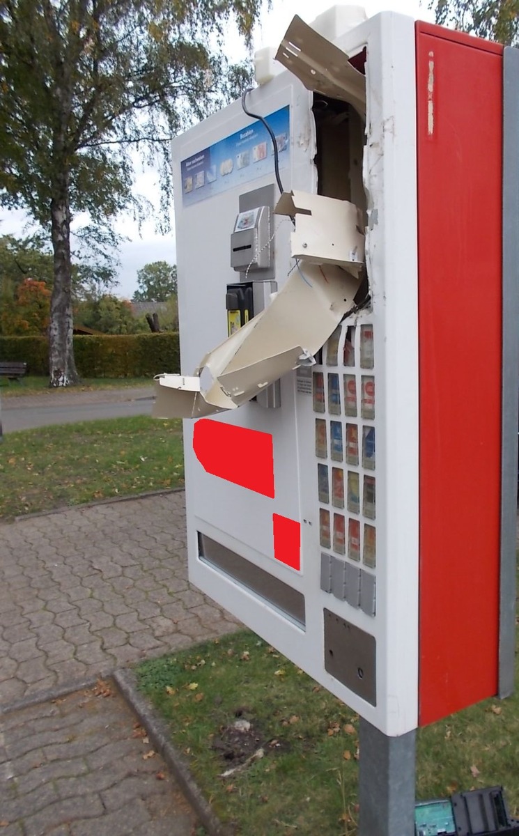 POL-MI: Zigarettenautomat aufgebrochen.