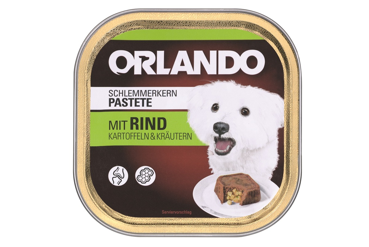 Bestnote für Hundefutter von Lidl bei Stiftung Warentest / Lidl-Eigenmarke &quot;Orlando&quot; überzeugt mit optimalem Nährstoffmix und passendem Fütterungshinweis zum Lidl-Preis (FOTO)