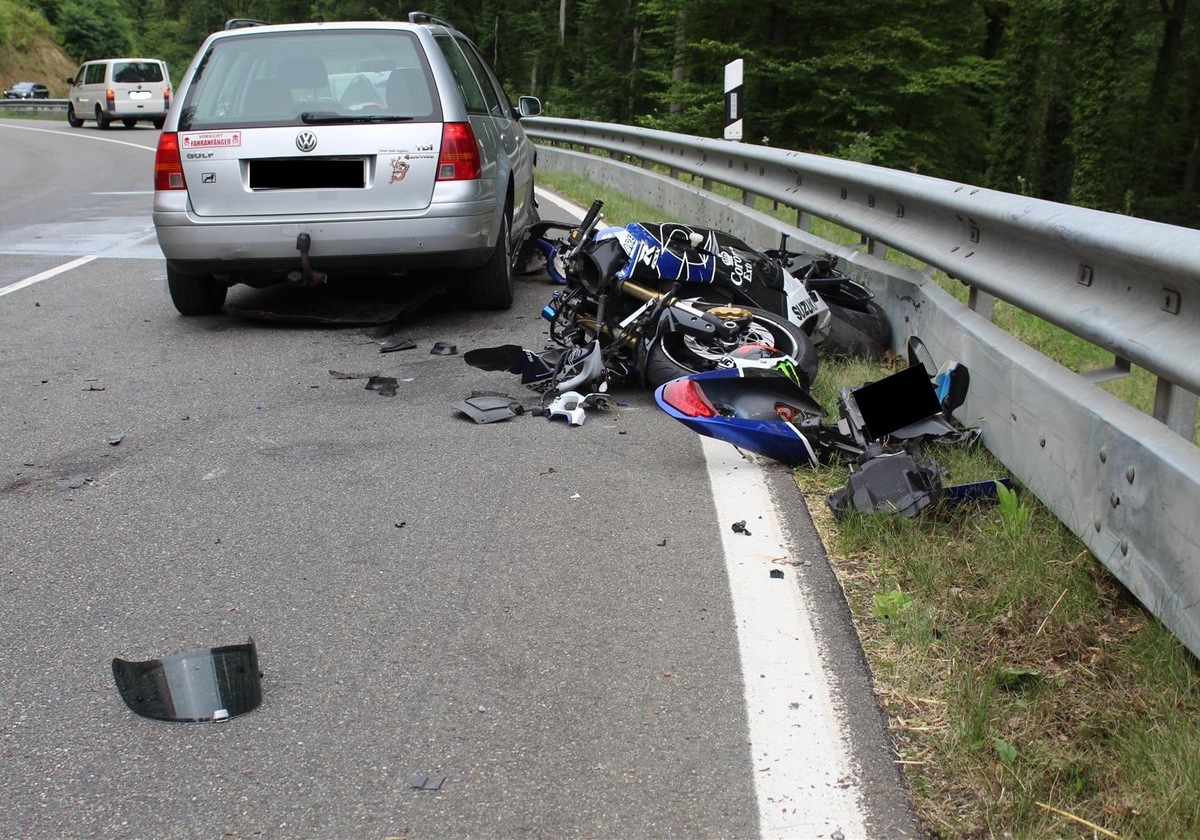 POL-PDMT: Motorradunfall in der &quot;Schliem&quot;