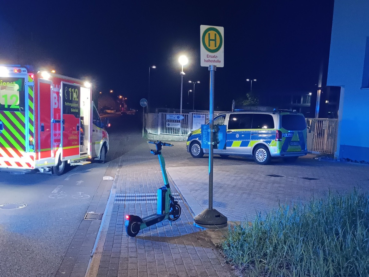 POL-BI: Betrunkene E-Scooter-Fahrerin schwer verletzt