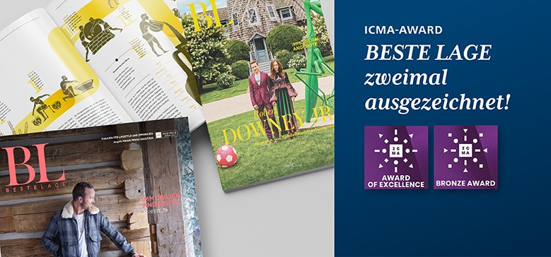 14. International Creative Media Award: VON POLL IMMOBILIEN Magazin BESTE LAGE holt zwei Awards