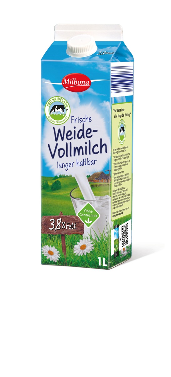 Lidl Deutschland führt als erster Händler Weidemilch-Siegel ein / Ab Anfang Mai bietet Lidl in ausgewählten Regionen Weidemilch mit dem neuen Label &quot;Pro Weideland&quot; an (FOTO)