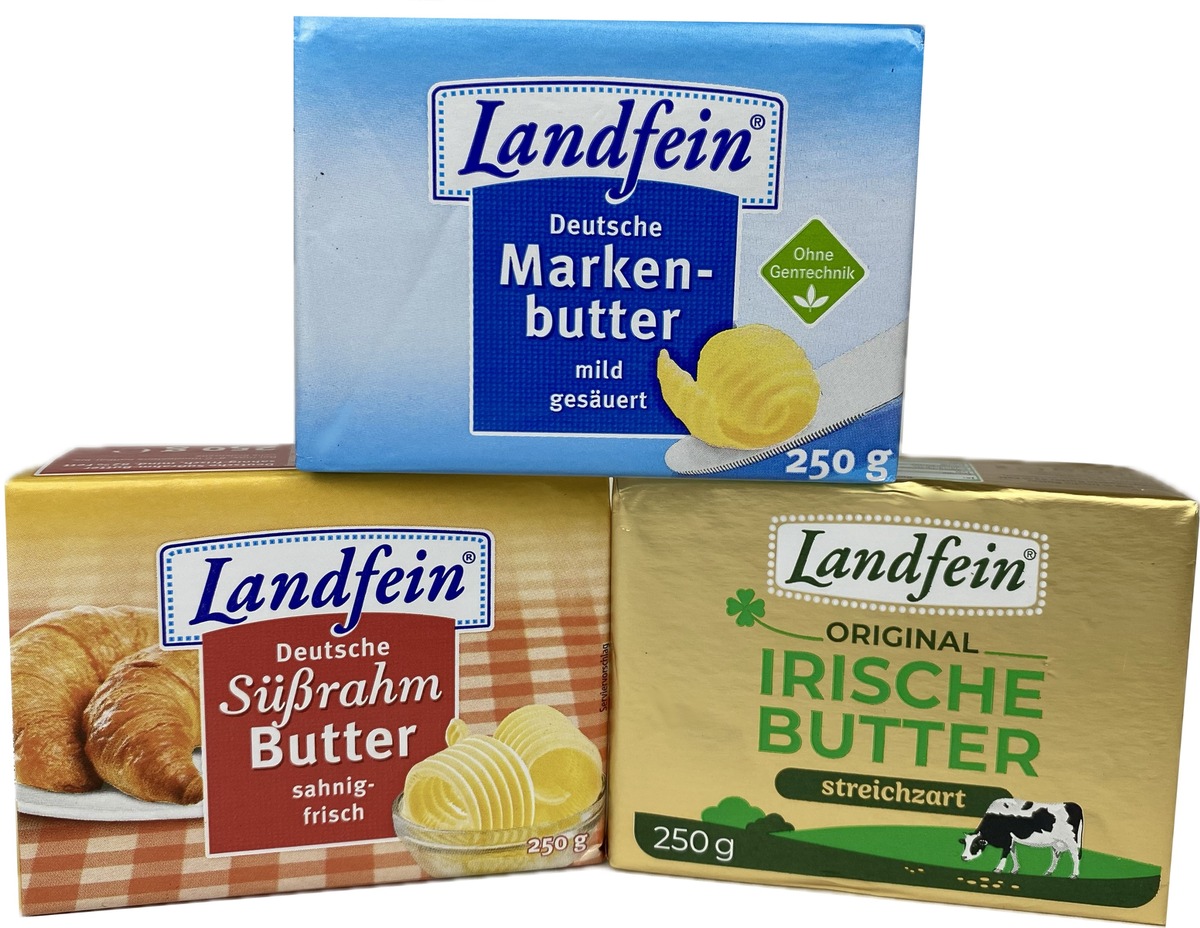 NORMA-Butter ab sofort unter zwei Euro: Pünktlich zur Ladenöffnung fallen die Preise beim Lebensmittel-Discounter aus Nürnberg / LANDFEIN Deutsche Markenbutter für nur 1,99 Euro