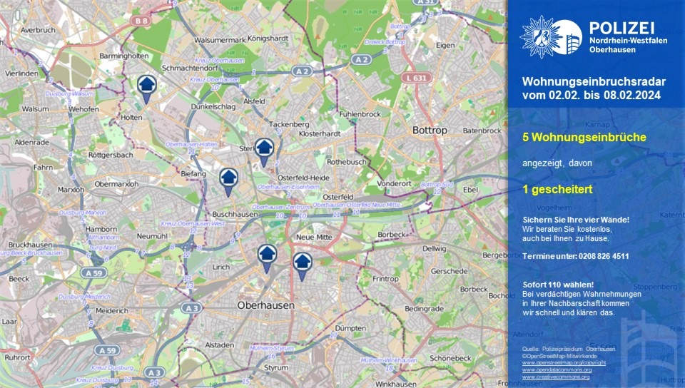 POL-OB: Wohnungseinbruchsradar für Oberhausen