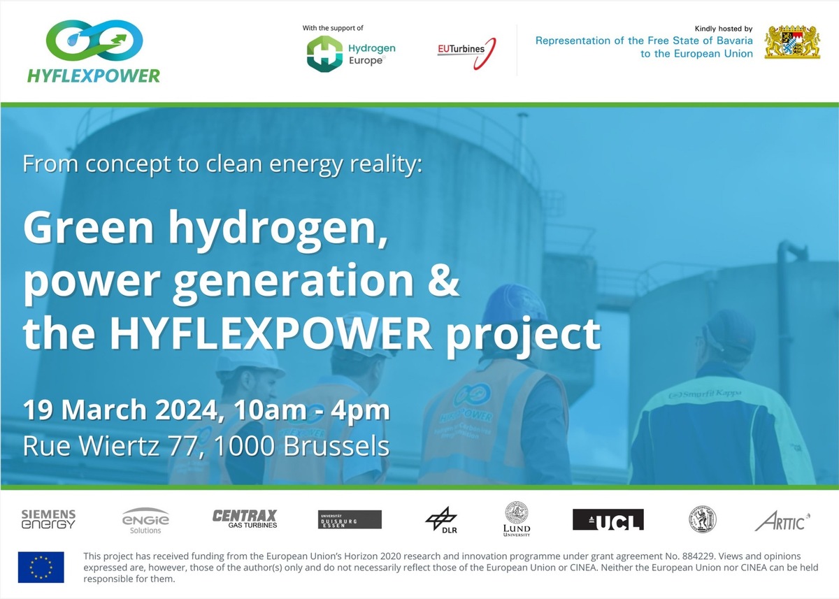 Press Invitation: Green hydrogen, power generation and the HYFLEXPOWER project - Brussels, 19 March