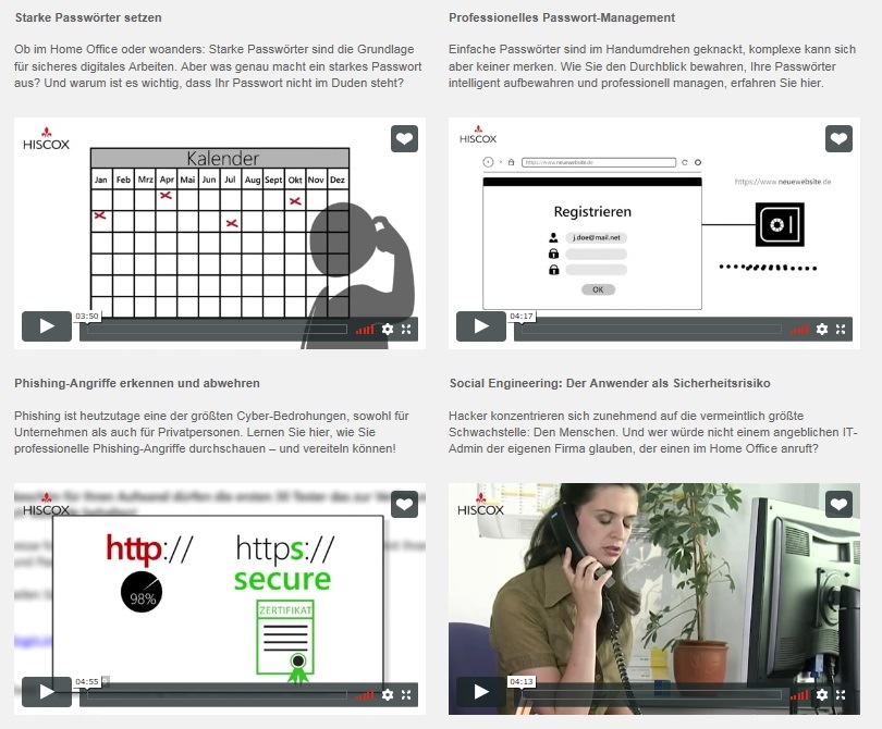 Aktion &quot;Digital Arbeiten - aber sicher&quot;: Hiscox bietet Cyber-Sicherheits-Videolearning für das Arbeiten aus dem Home Office