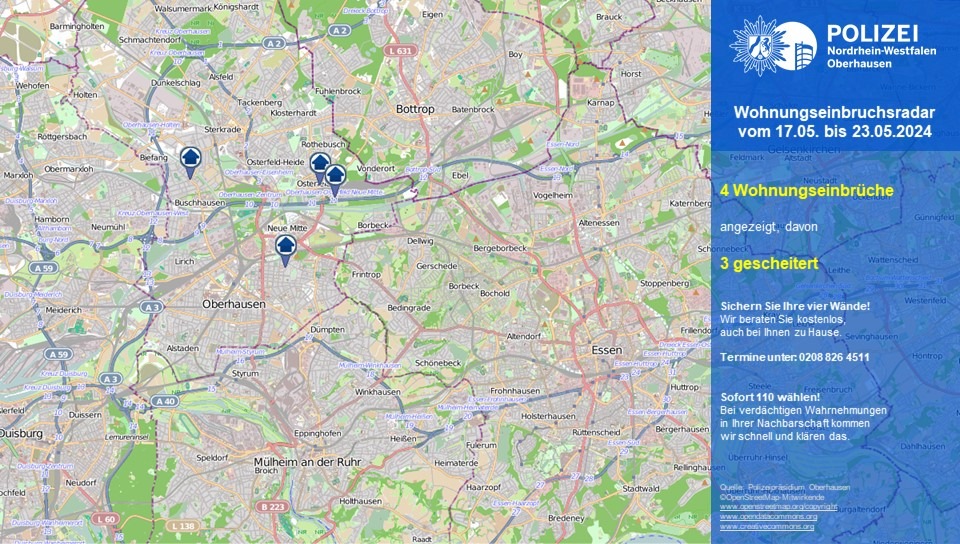 POL-OB: Wohnungseinbruchsradar für Oberhausen