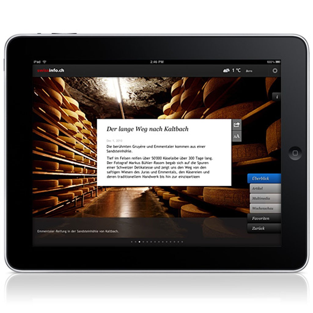 swissinfo.ch lanciert iPad Applikation in 9 Sprachen