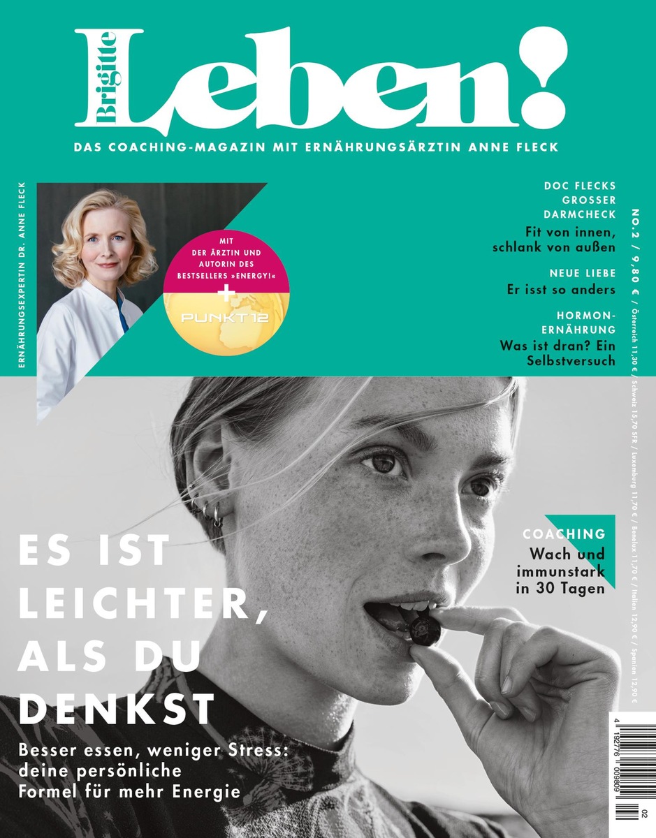 Vierte Ausgabe von BRIGITTE LEBEN mit Internistin, Präventiv- und Ernährungsmedizinerin Dr. Anne Fleck in Kooperation mit &quot;Punkt 12&quot;