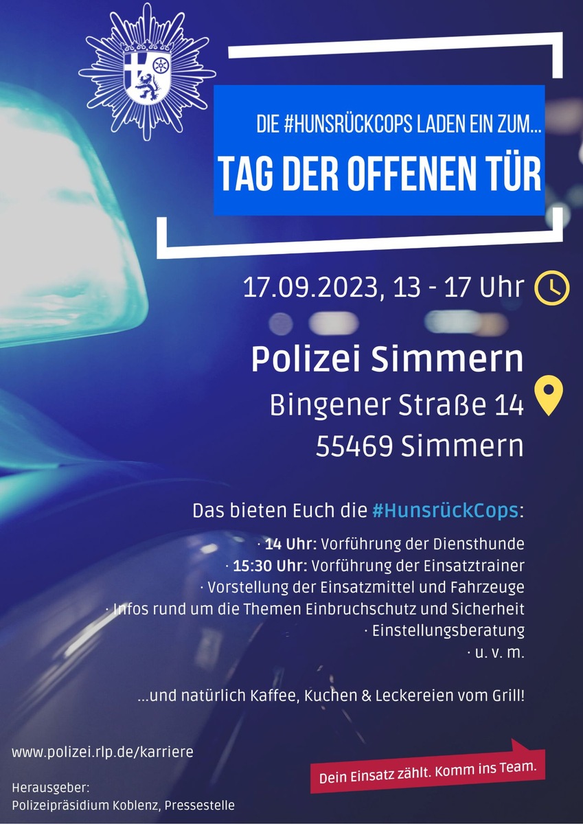 POL-PPKO: Tag der offenen Tür bei den #HunsrückCops!