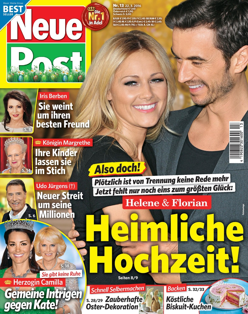 Das 3. Neue Post Star-Barometer: Günther Jauch vor Barbara Schöneberger, Helene Fischer vor Andreas Gabalier / Neue Post ermittelt zum dritten Mal die beliebtesten TV-Stars und Sänger