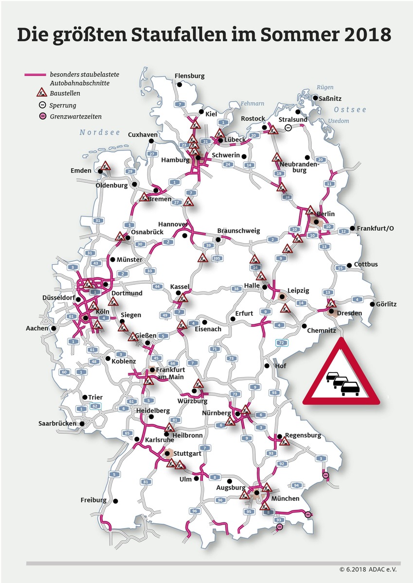 Acht Bundesländer in den Sommerferien / ADAC Stauprognose für 29. Juni bis 1. Juli