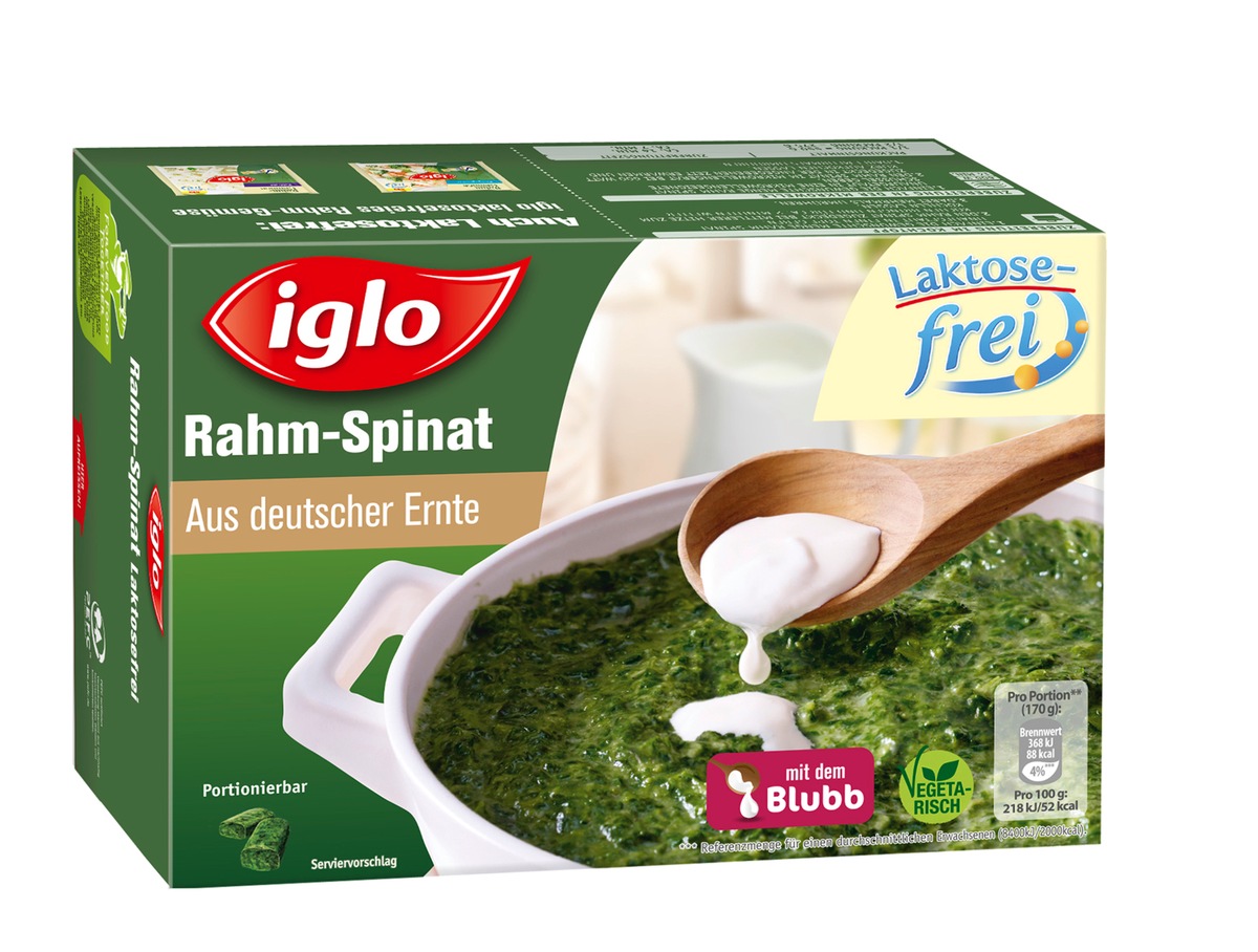 Produktrückruf / iglo ruft vorsorglich Rahm-Spinat der &quot;Variante laktosefrei&quot; zurück (FOTO)