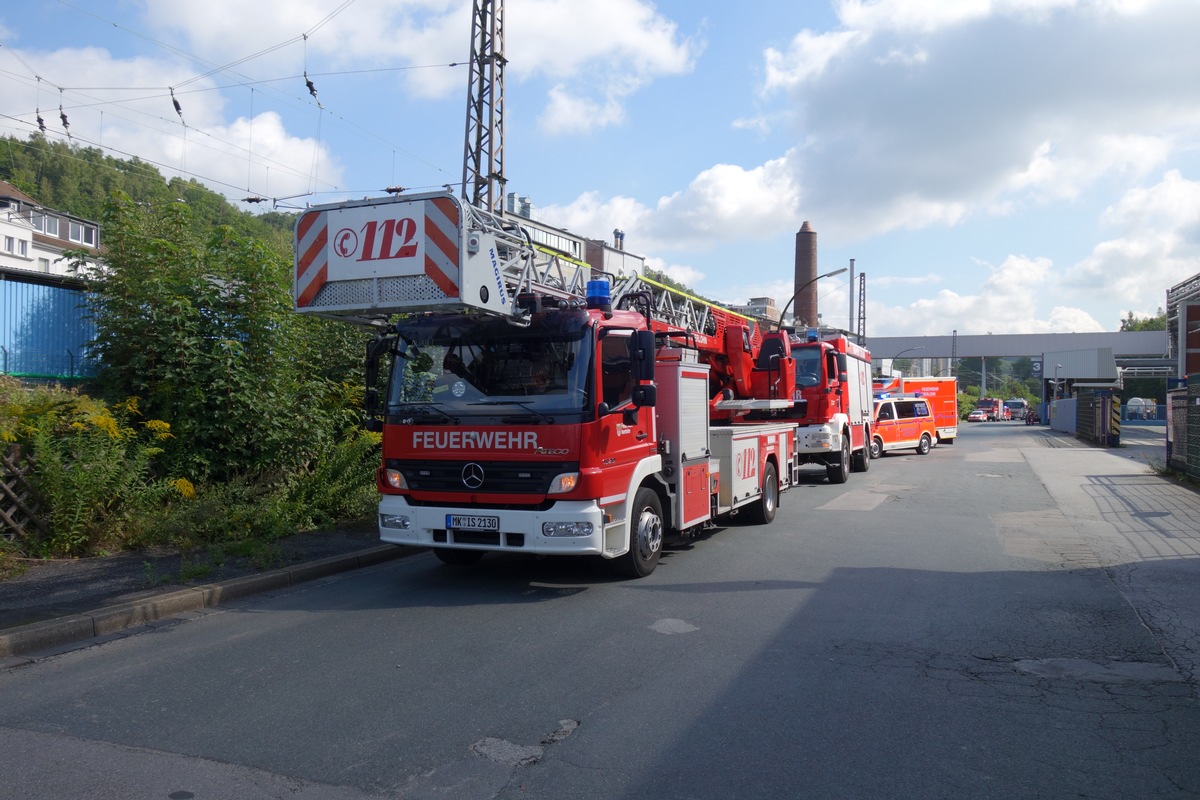 FW-MK: Einsatz der Feuerwehr auf dem Lobbe-Betriebsgelände