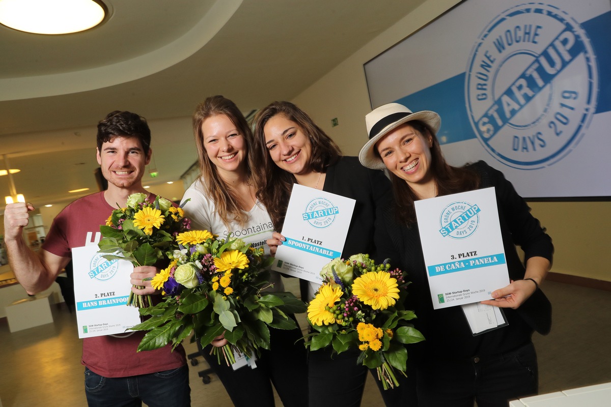 Die Jury hat entschieden: Essbare Löffel, Brainfood und Naturzucker sind die Sieger der Startup-Days der Grünen Woche 2019