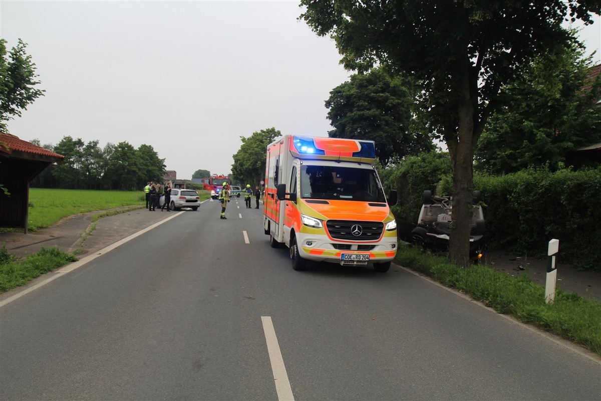 POL-COE: Dülmen, Dernekamp / Autofahrer gerät in den Gegenverkehr