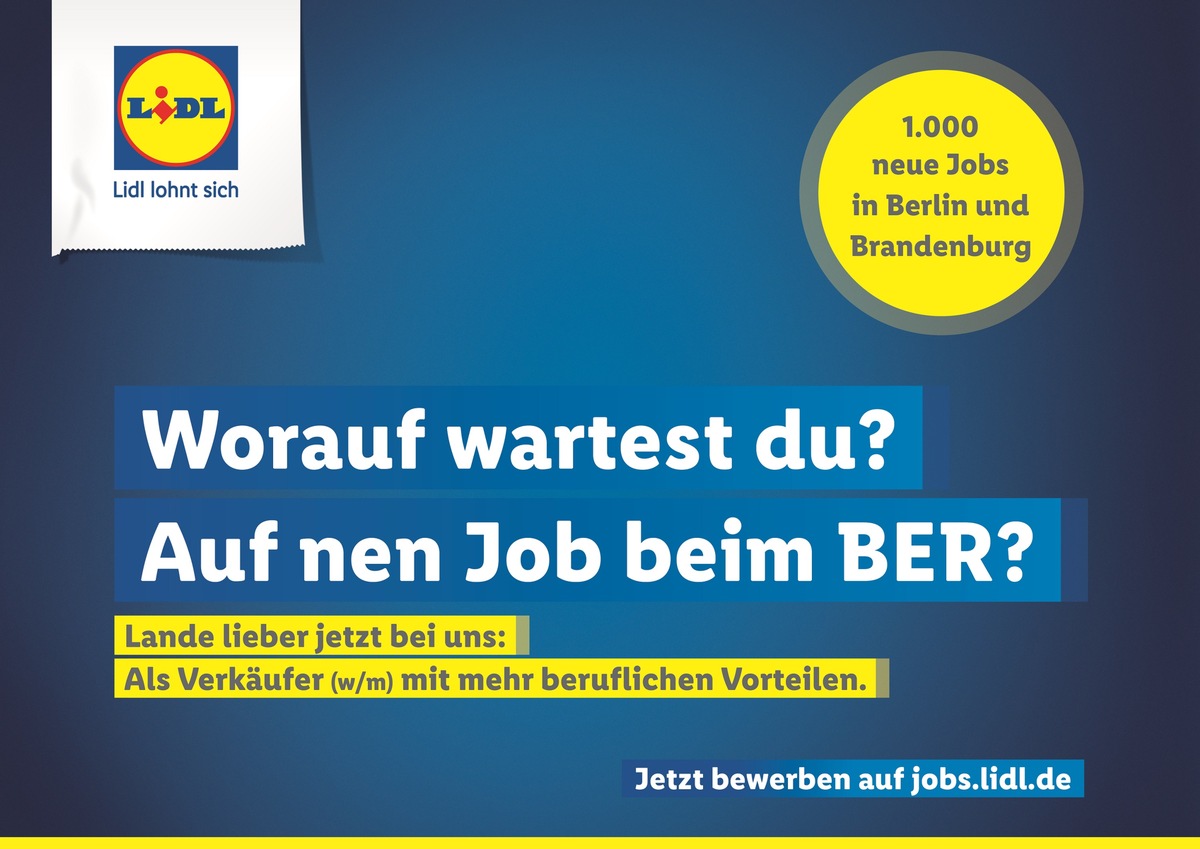 Arbeitgeber von morgen: Lidl stellt 1.000 neue Kollegen in Berlin und Brandenburg ein / Lidl rüstet sich für die Zukunft und bietet spannende Jobs mit Perspektive und attraktiven Arbeitsbedingungen (FOTO)