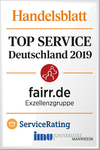 fairr.de in der Exzellenzgruppe beim Top Service Deutschland ausgezeichnet