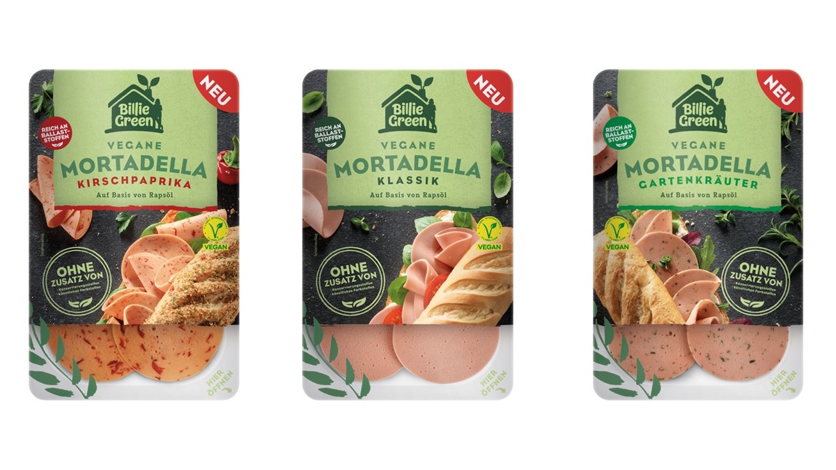 Bella Mortadella! So schön kann vegane Wurst sein! / Billie Green präsentiert drei neue Aufschnitt-Sorten