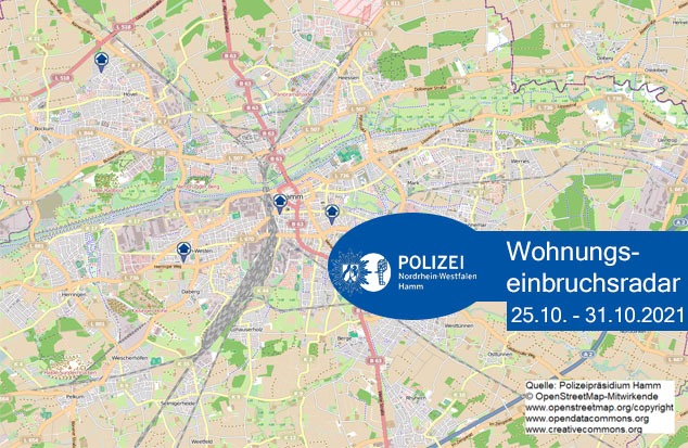 POL-HAM: Wohnungseinbruchsradar Hamm für die Woche 25.10.2021 bis 31.10.2021