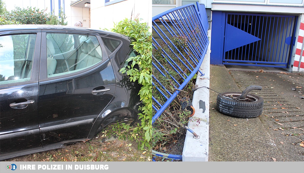 POL-DU: Wanheimerort: Autofahrer verwechselt Gänge, verliert Rad und rammt Hauswand