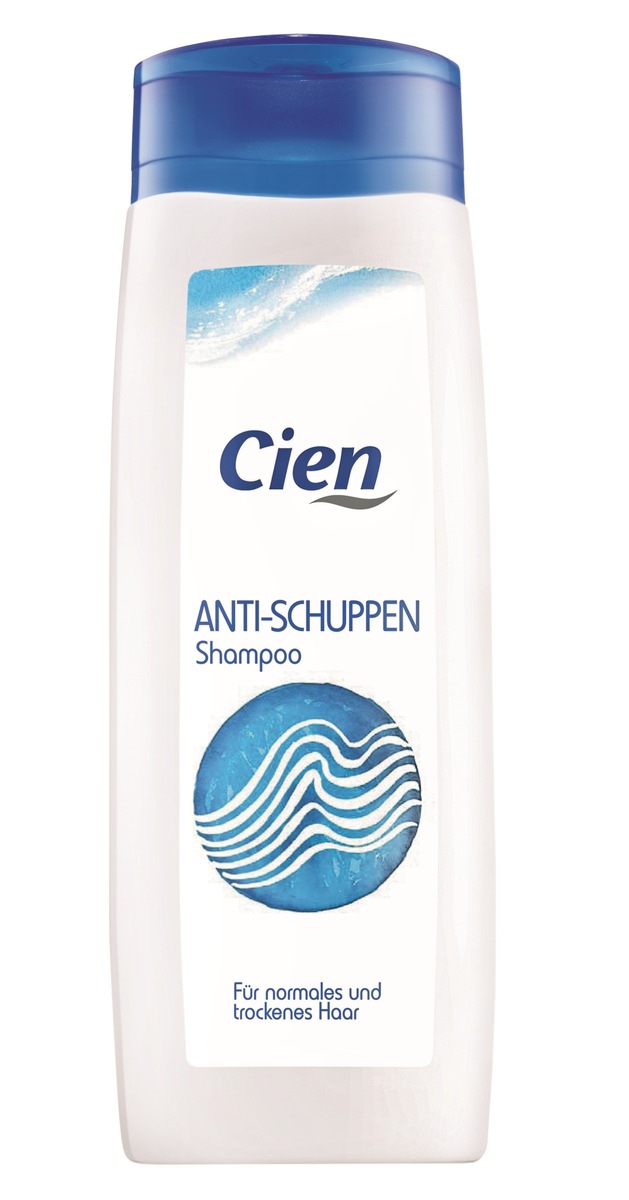 Testsieger bei Stiftung Warentest: Anti-Schuppen-Shampoo von Lidl/ Als einziges Produkt mit der Note &quot;sehr gut&quot; überzeugt das Shampoo der Eigenmarke &quot;Cien&quot; mit Anti-Schuppen-Ergebnis und Pflegewirkung