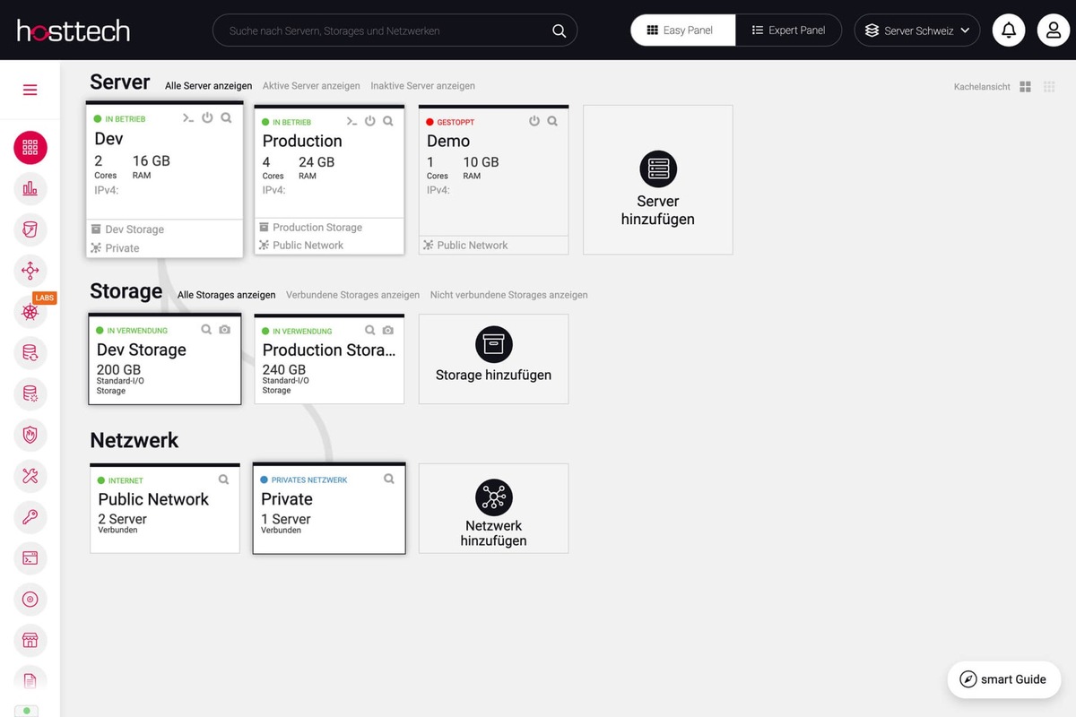 hosttech.cloud: Selbstbedienungs-Cloud für jedes Bedürfnis