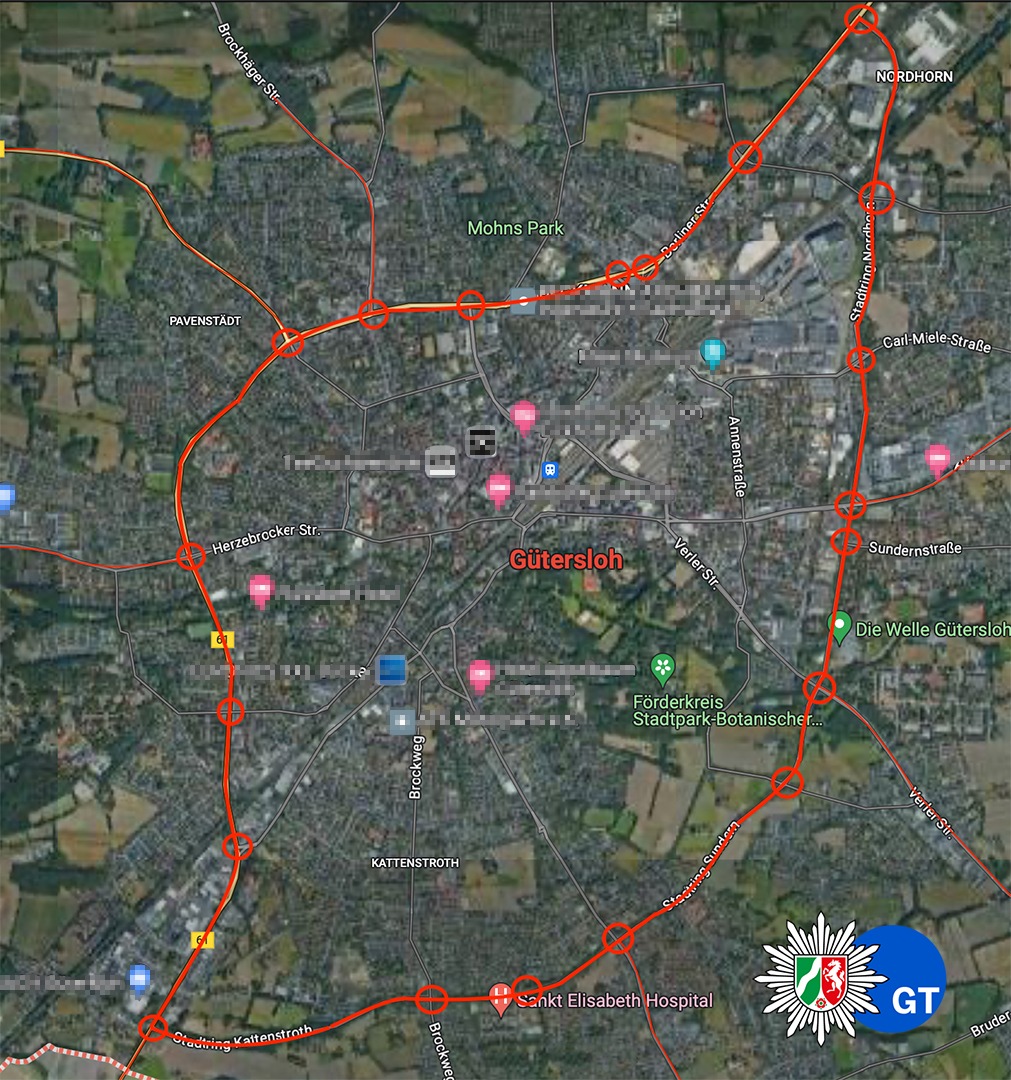 POL-GT: Sternfahrt der Traktoren - Sperrpunkte innerhalb des Kreises Gütersloh